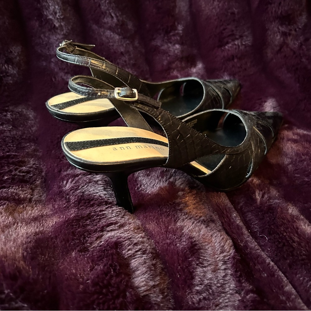 Ann Marino Black Slingback Heels